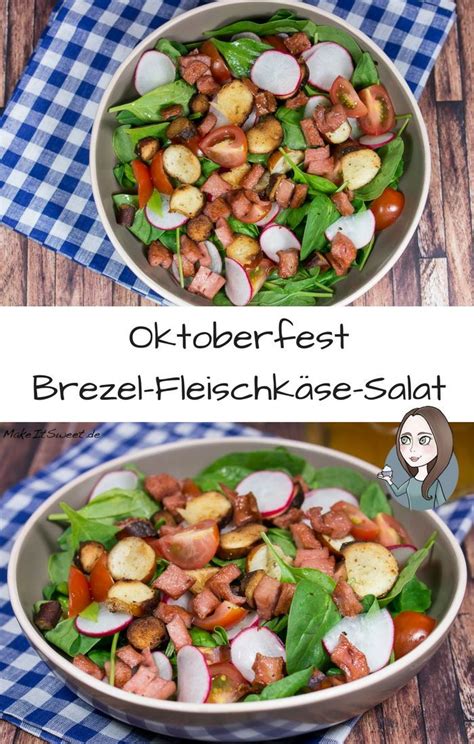 Rezept für einen Salat zum Oktoberfest mit Brezeln Fleischkäse und