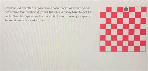 Solved Example A Checker Is Placed On A Game Board As Shown Below