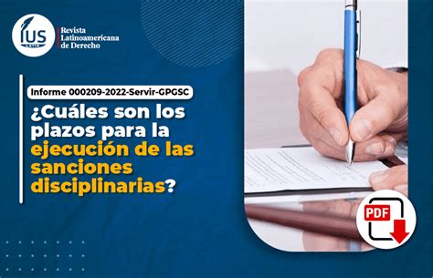 ¿cuáles Son Los Plazos Para La Ejecución De Las Sanciones Disciplinarias Informe 000209 2022