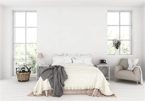 Premium Photo Rustic Bedroom With Blank Wall Artwork Display