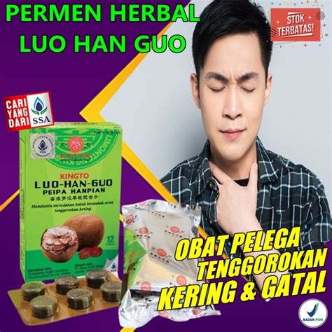 Permen Pelega Tenggorokan Kering Dan Gatal Kingto Luo Han Guo Melegakan