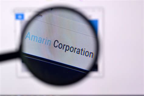 Homepage of amarin corporation website on the display of PC, url ...