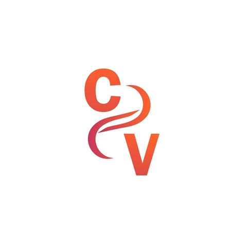 CV orange color logo design for your company 11858667 Vector Art at ...