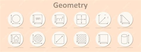 Premium Vector | Geometry set icon Circle square feet square meters ...