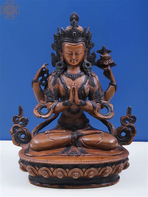 Tibetan Buddhist Deity Chenrezig Four Armed Avalokiteshvara In