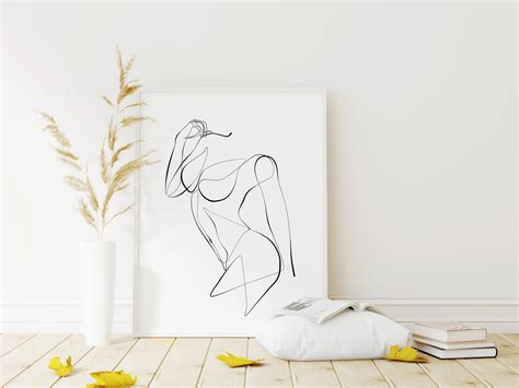 Abstract Woman Body Line Art One Line Drawing Nude Abstract Etsy