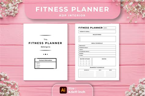 Fitness Workout Planner Kdp Interior Graphic By Srempire Creative Fabrica