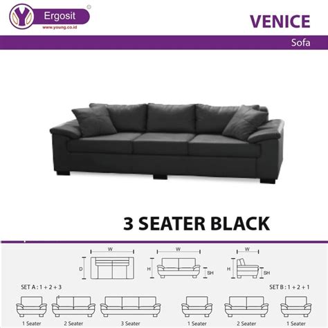 Jual Brankas Jakarta Sofa Kantor Ergosit Venice 3 Seat