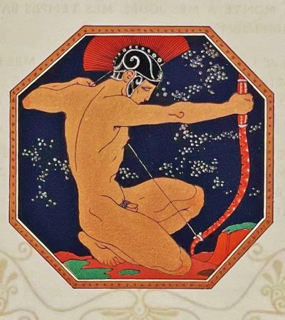 Nude Male Aiming A Bow 1914 George Barbier Frenc Tumbex