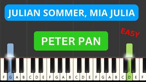 Julian Sommer Mia Julia Peter Pan EASY Piano Tutorial YouTube