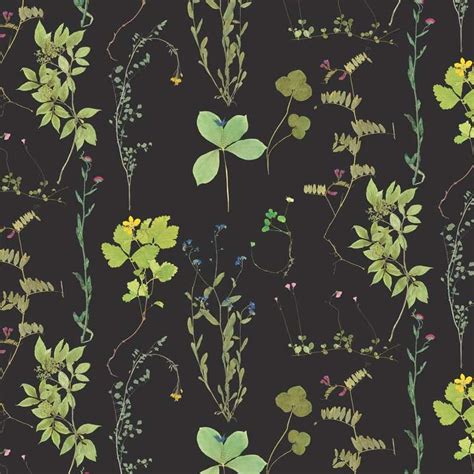 Mercia Vines Slate Botanical Birds And Bees Wallpaper For Sale At 1stdibs Botanical Wallpaper