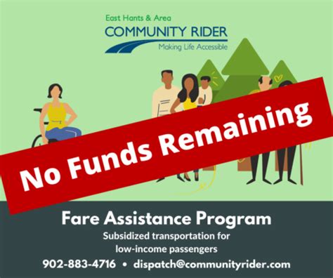 Fare Assistance Program No Longer Available East Hants Community