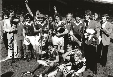 Signed Bobby Robson David Geddis Ipswich Town 1975 FA Cup Photo