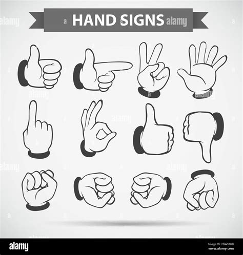 Different hand gestures on white background Stock Vector Image & Art ...