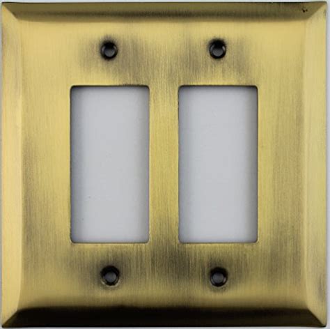 Classic Accents Inc Jumbo Stamped Antique Brass Two Gang Gfirocker Opening Wall Plate