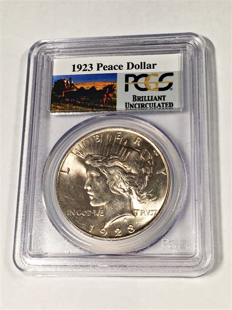 1923 Peace Silver Dollar Graded Brilliant Uncirculated By Pcgs Property Room