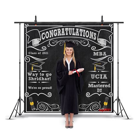 Graduation Photo Backdrop Personalizedchalkboard Graduation Etsy