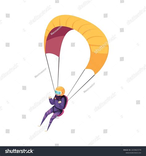 Skydiver Parachute Flat Character On White Stock Vector (Royalty Free ...