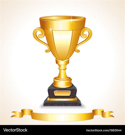 Golden champions trophy cup image Royalty Free Vector Image