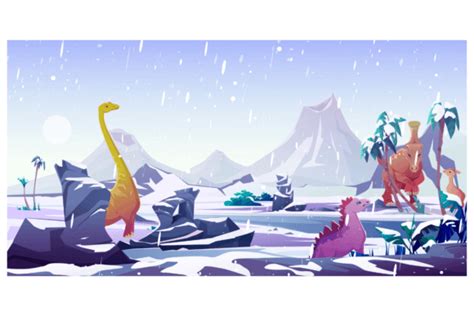 Dinosaurs In The Ice Age Graphic By Myteamart · Creative Fabrica