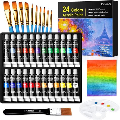 Buluri Set De 24 Tubos De Pinturas Acrilicas 24 Colores X 12ml Pintura