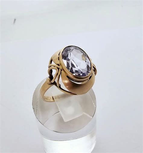 No Reserve Price Ring Kt Yellow Gold Topaz Catawiki