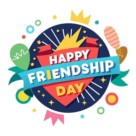 Happy Friendship Day Greeting Vector Illustration Premium Ai