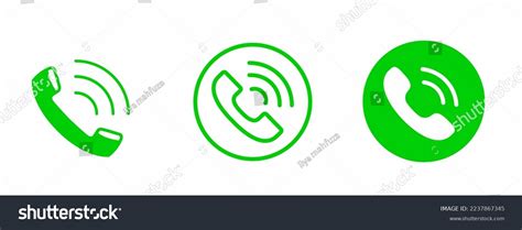 Phone Call Icon Set Green Color Stock Vector (Royalty Free) 2237867345 ...