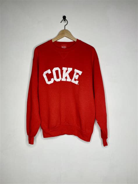 Vintage 90s COKE Crewneck Coca Cola Soda Red Trendy Sweatshirt Etsy