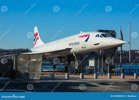 British Airways Concorde Supersonic Passenger Jet On Display At The