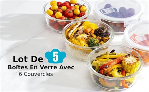 Igluu Meal Prep Lot De Bo Tes Alimentaires Ronde En Verre Pour