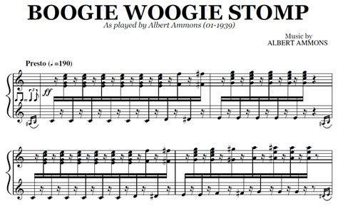 Boogie Woogie Stomp Albert Ammons Sheet Music PDF Transcription