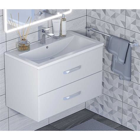 Тумба под раковину Uperwood Foster 80 см, подвесная, белая (9630493 ...