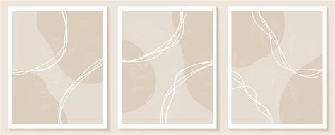 Premium Vector Set Of Templates With Abstract Shapes And Line In Nude Colors Pastel Background