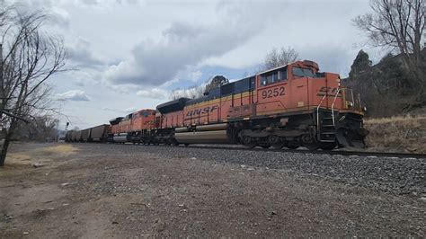 BNSF NB Empty Coal Train With 2 DP Units YouTube