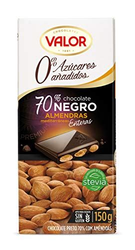 Valor Chocolate Negro Con Almendras Mediterr Neas Enteras