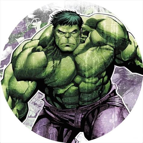 The Incredible Hulk Is Depicted In This Circular Photo With An Image