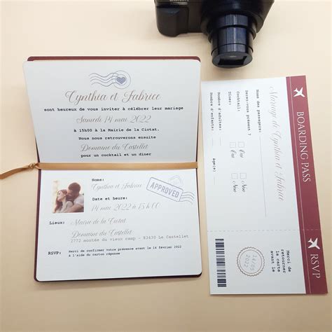 Faire Part De Mariage Passeport D Coupe Laser Mam Zelle Pop Up