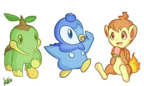 Sinnoh Starters By Grandmasterjess On Deviantart