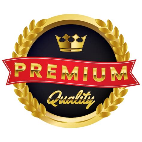 Premium Vector | Gold premium quality stamp medal with laurel wreath ... 