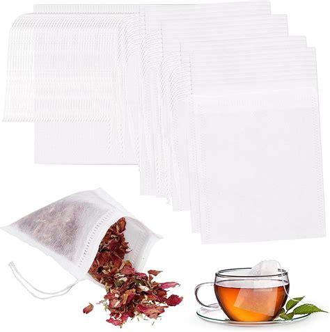 Pinenuts 200 Pcs Disposable Tea Filter Bags Empty Drawstring Filter Tea Bags Empty Tea Infusers