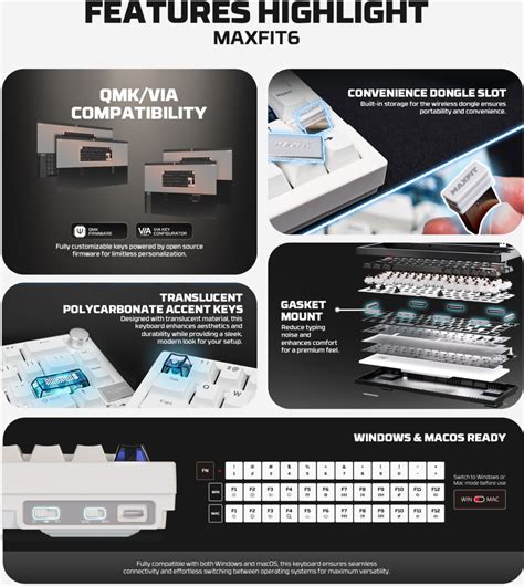 Fantech Maxfit Wireless Mechanical Hot Swap Linear Keyboard With Knob