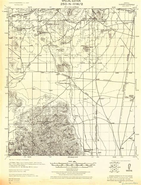 Gleeson Arizona 1925 1925 Usgs Old Topo Map Reprint 15x15 Az Quad