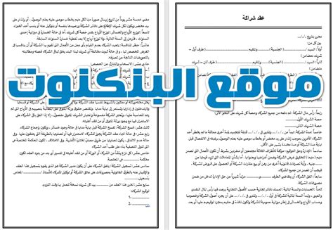 3 نموذج عقد شراكة بين شركتين او طرفين Pdf و Doc و Word للتنزيل مجانا