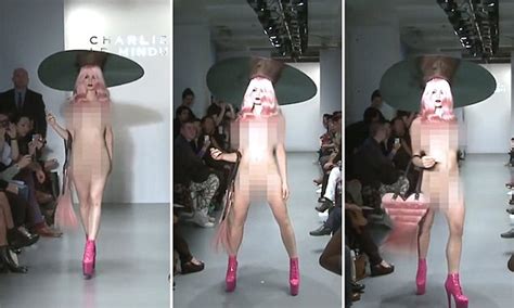 Naked Models Walk For Charlie Le MIndu At London Fashion Week Daily Mail Online