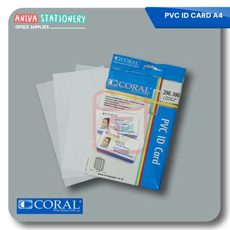 Jual Kertas Pvc Bahan Id Card Instan Coral A Isi Lembar Merk Coral