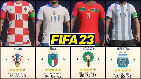 FIFA 23 NEW Men S National Teams Ratings Kits YouTube