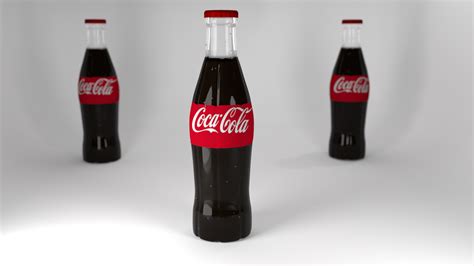 Realistic Bottle Of Coca Cola Free 3d Model 3ds Obj Dae Blend