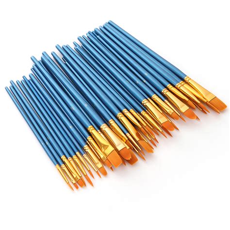 50 PCS Nylon Hair Paint Brushes Set Artist Paintbrush Lot Multiple