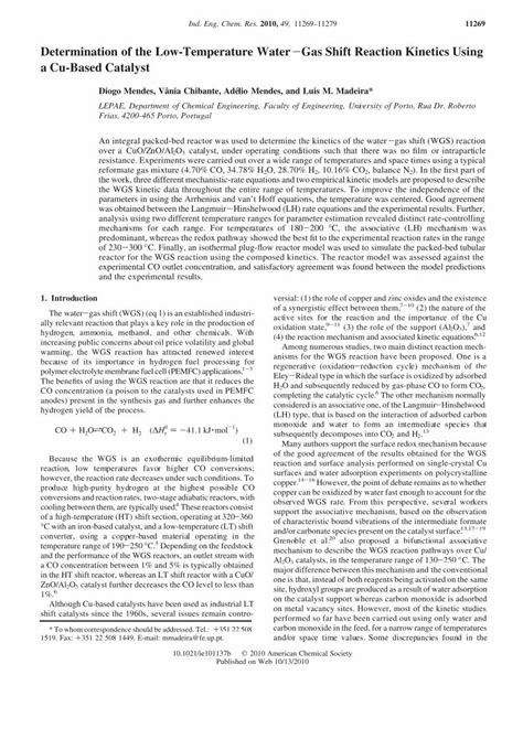 Pdf Determination Water Gas Shift Reaction Pdf Dokumen Tips